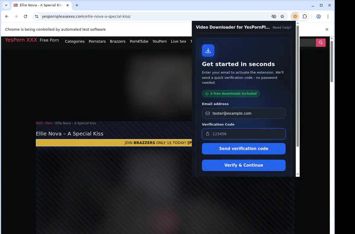 Yespornpleasexxx Video Downloader browser extension screenshot 4
